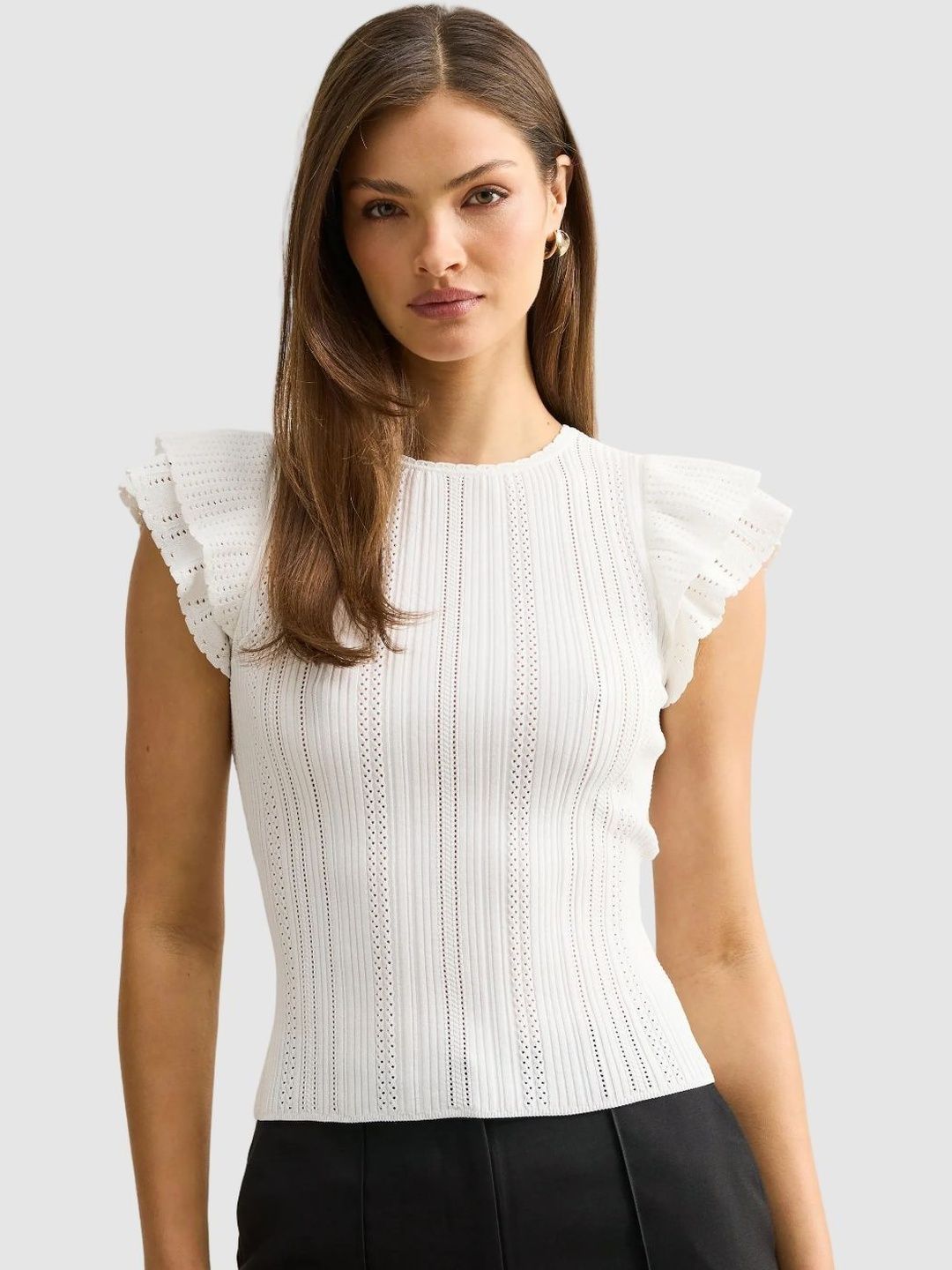 Flutter Sleeve Ruffles Top