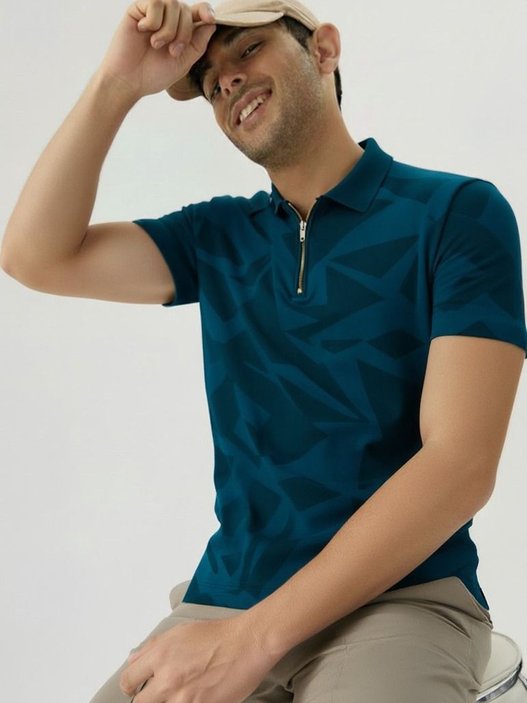 Mobox Men Printed Polo Collar T-shirt