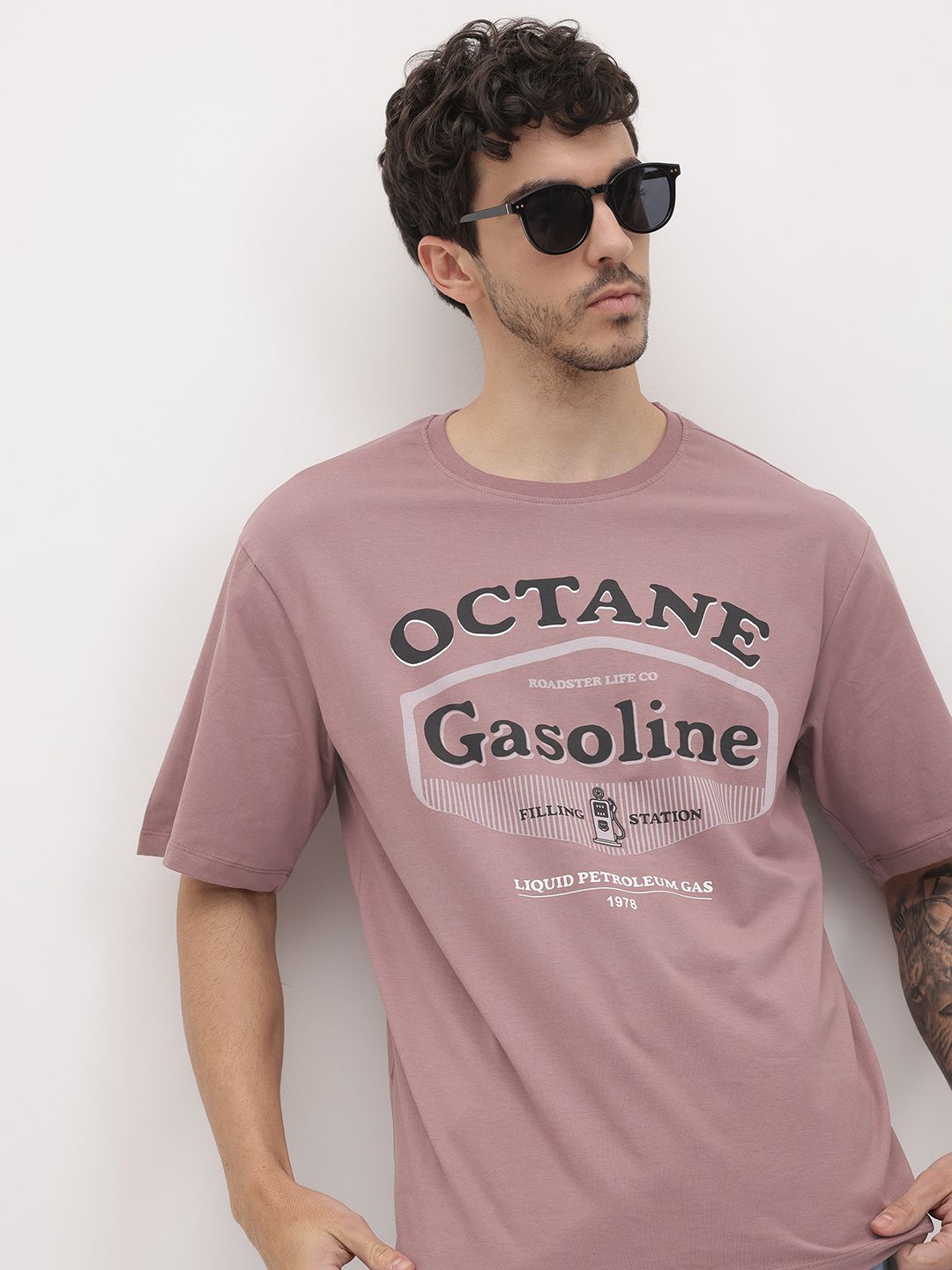 The Roadster Life Co. Typography Printed Pure Cotton T-shirt