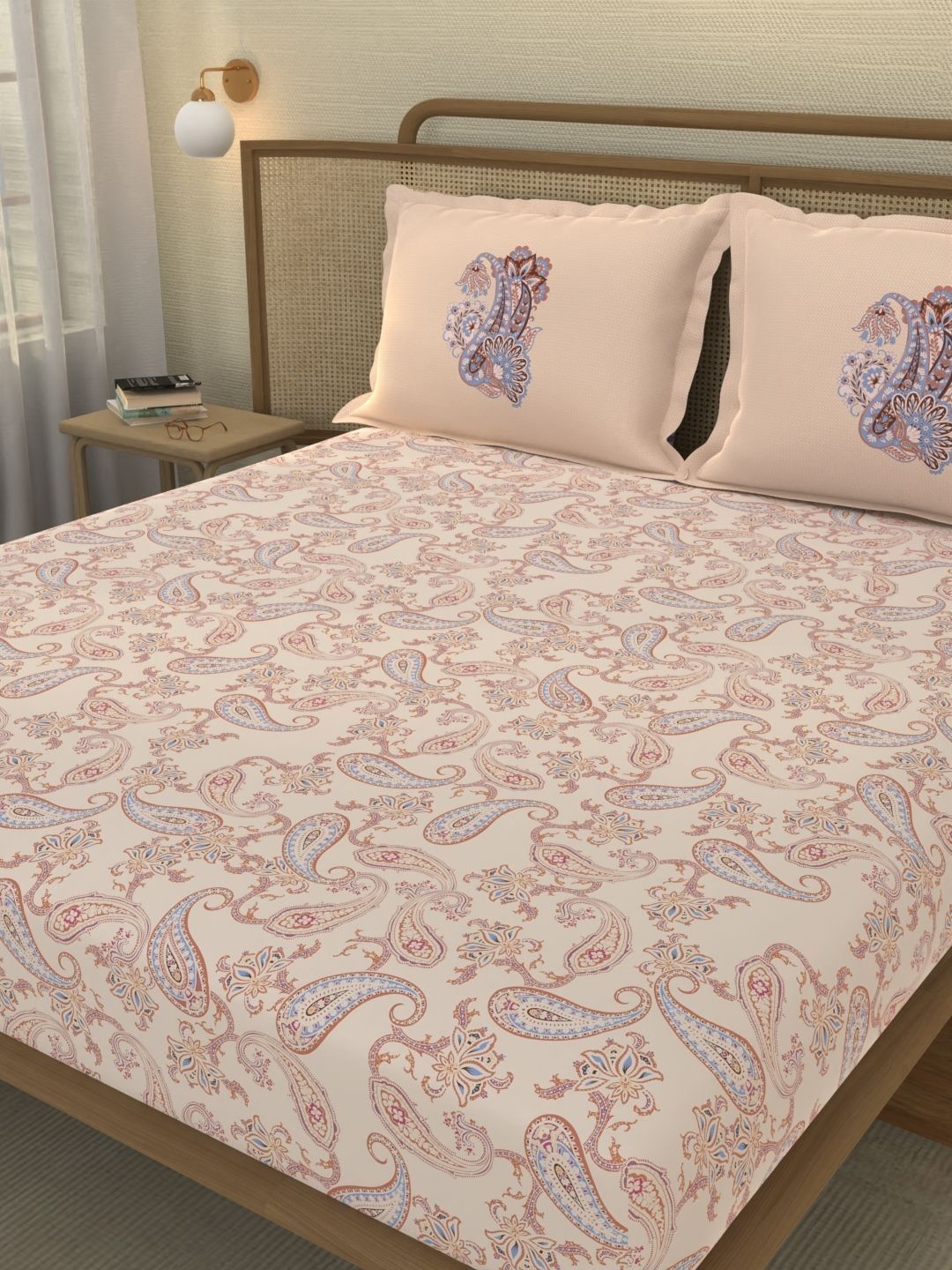 Portico New York Signature Portico New York Signature Cream-Coloured 210 TC King Bedsheet with 2 Pillow Covers