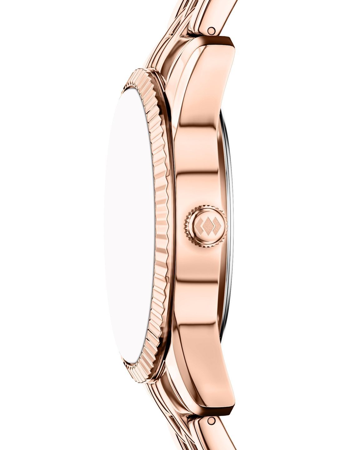 Embellished Dial & Stainless Steel Bracelet Style Straps Analogue Date Aperture Watch ES5459