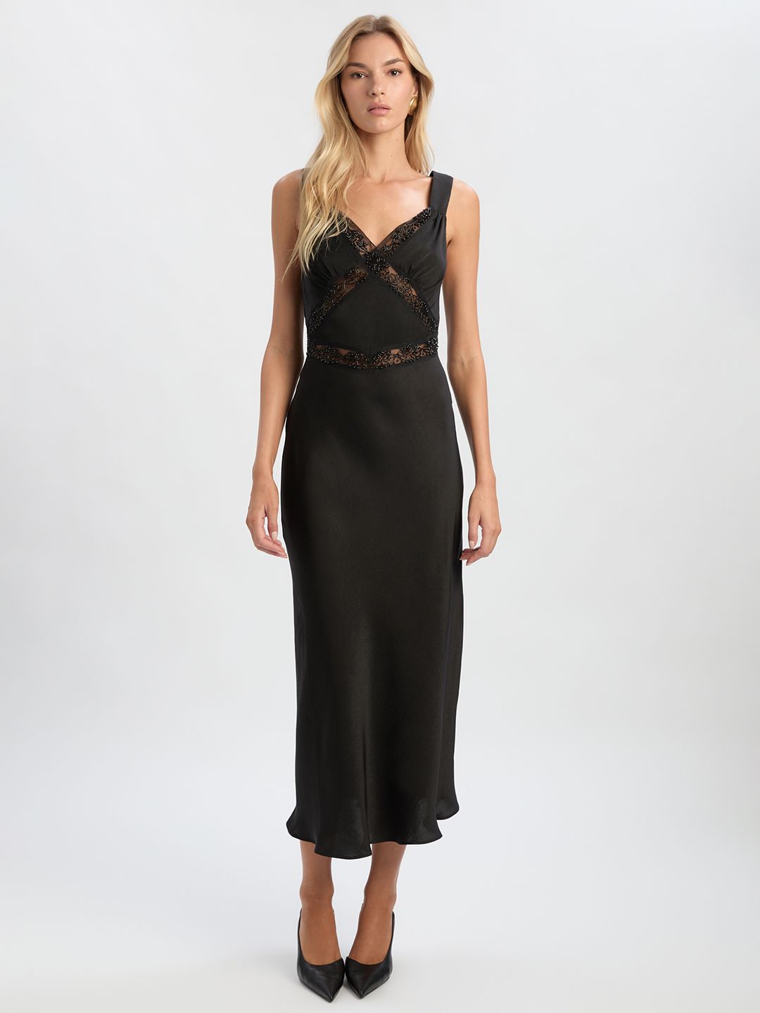 black lace dress india Diane Von Furstenberg India Black Crepe Lace Combo Dress 14 $398