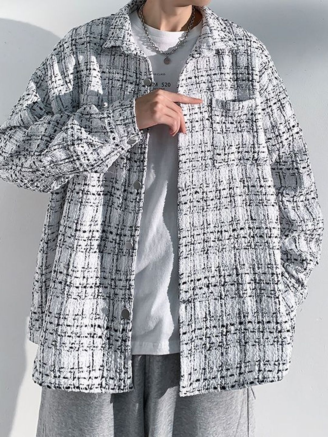 Suo Men Checked Outdoor Tailored Jacket