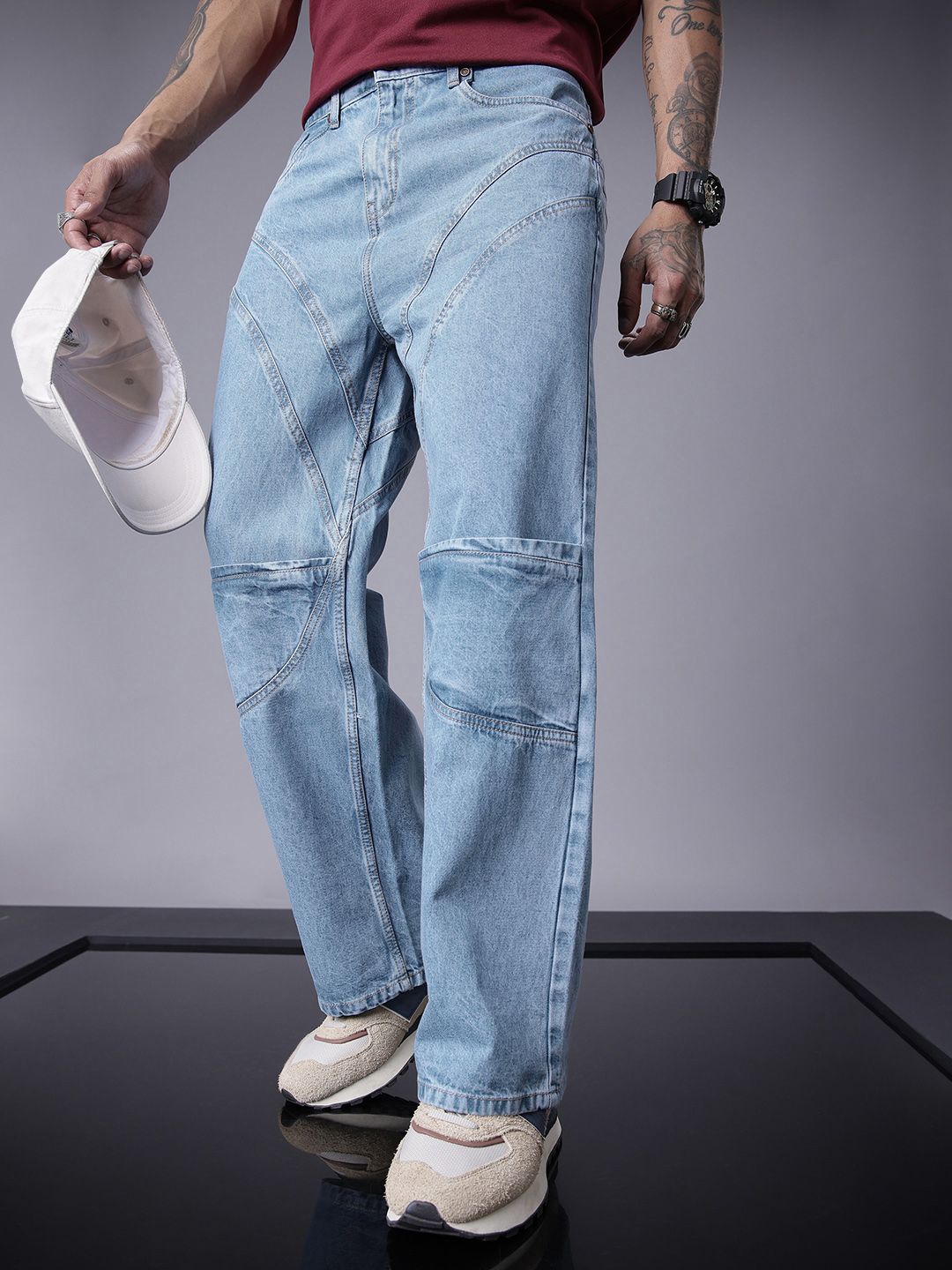 SOKO STREET Men Relaxed Fit Light Fade Pure Cotton Jeans