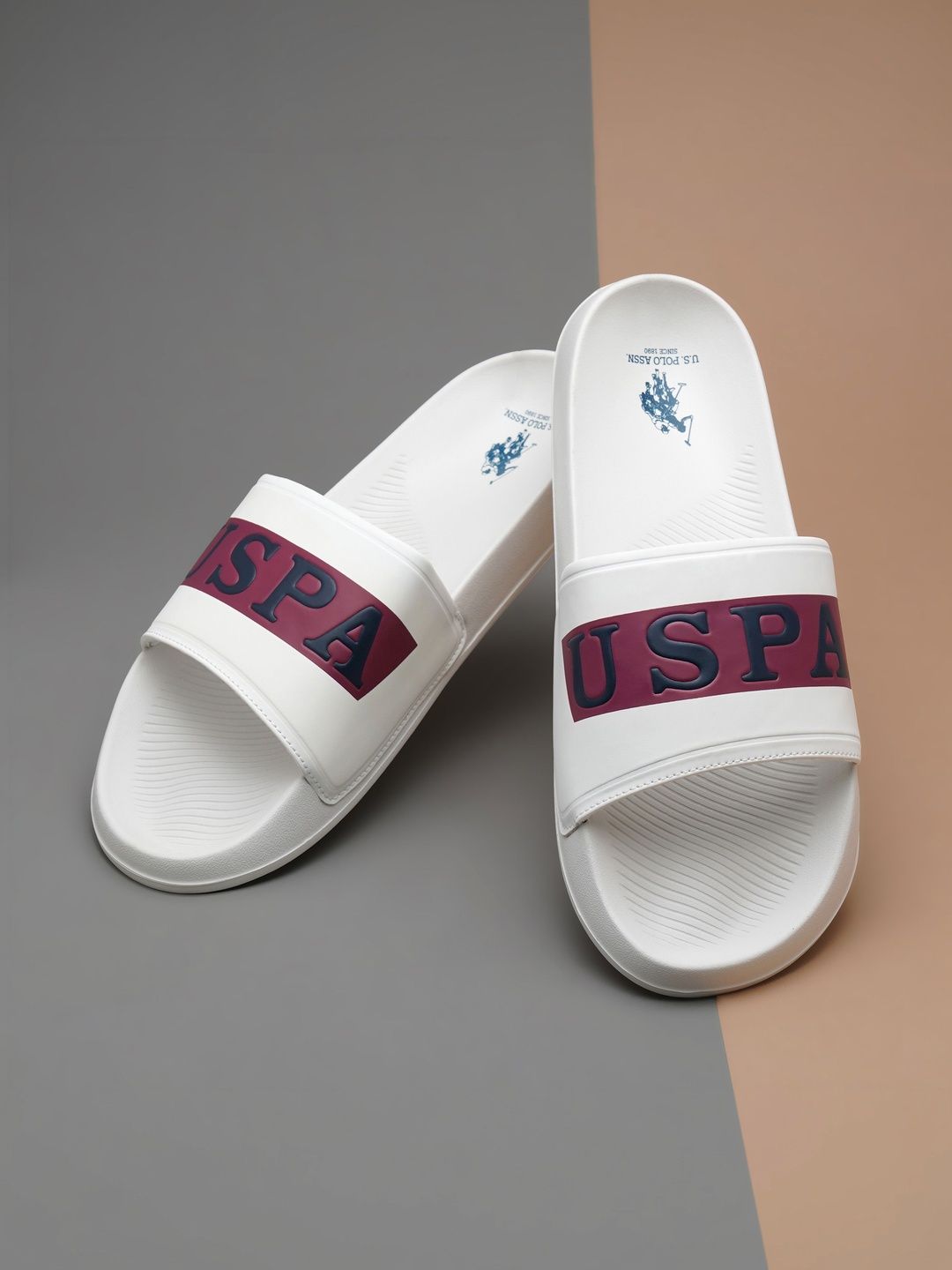 U.S. Polo Assn. Ceder White comfort Sliders