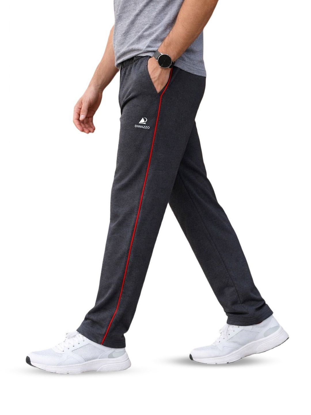 Buy Diwazzo Men Pack Of 2 Striped Cotton Track Pants - Track Pants