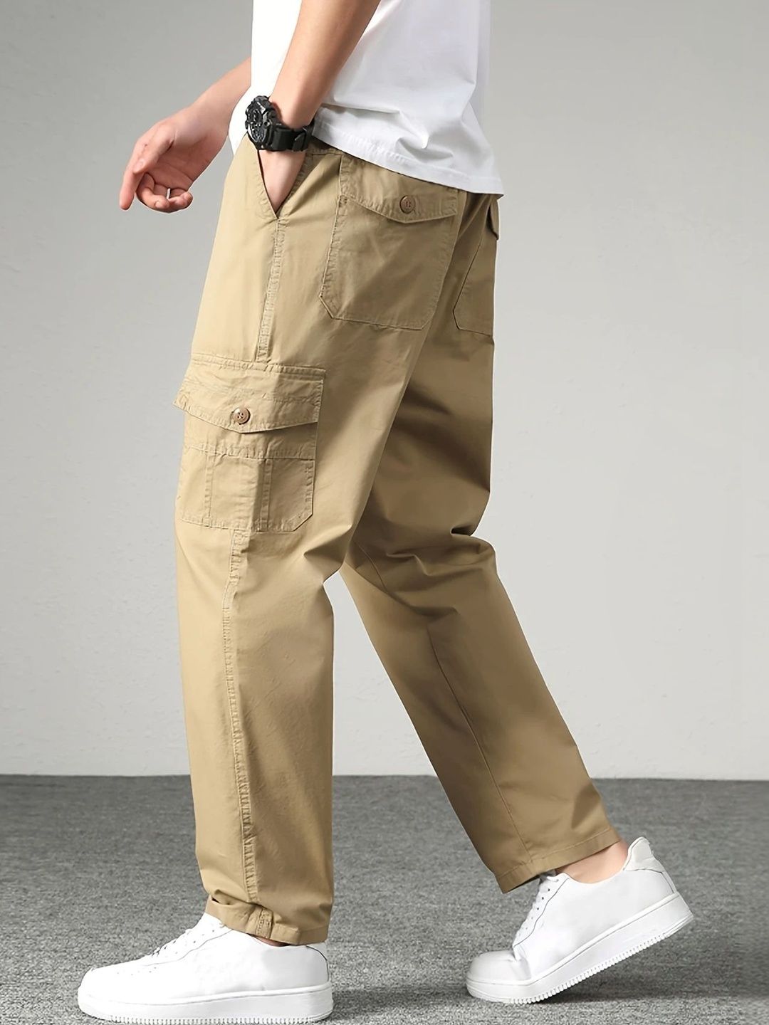 HERE&NOW Men Relaxed Straight Leg Loose Fit fwd Trousers