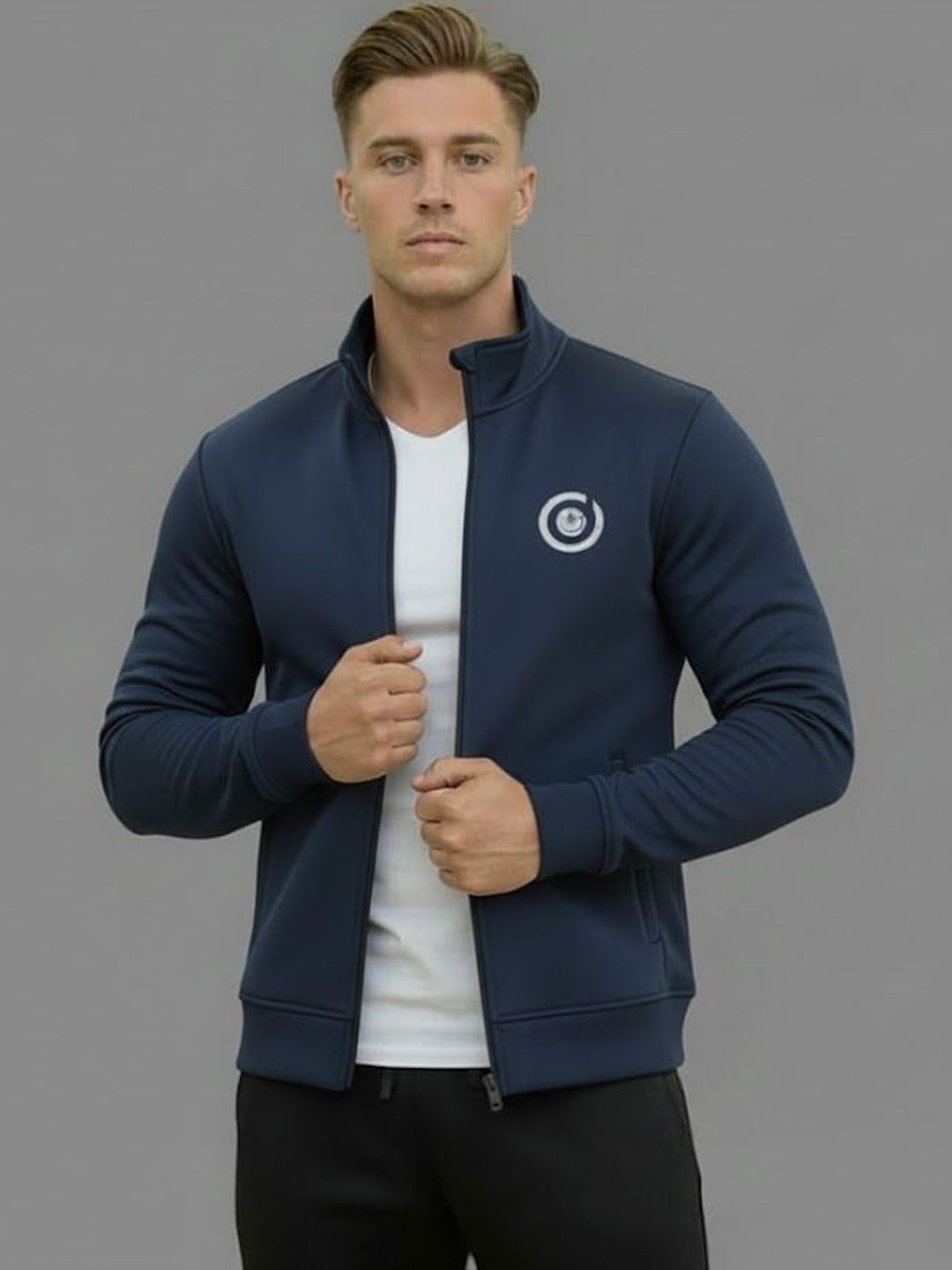 Fasha Men Brand Logo Sporty Jacket