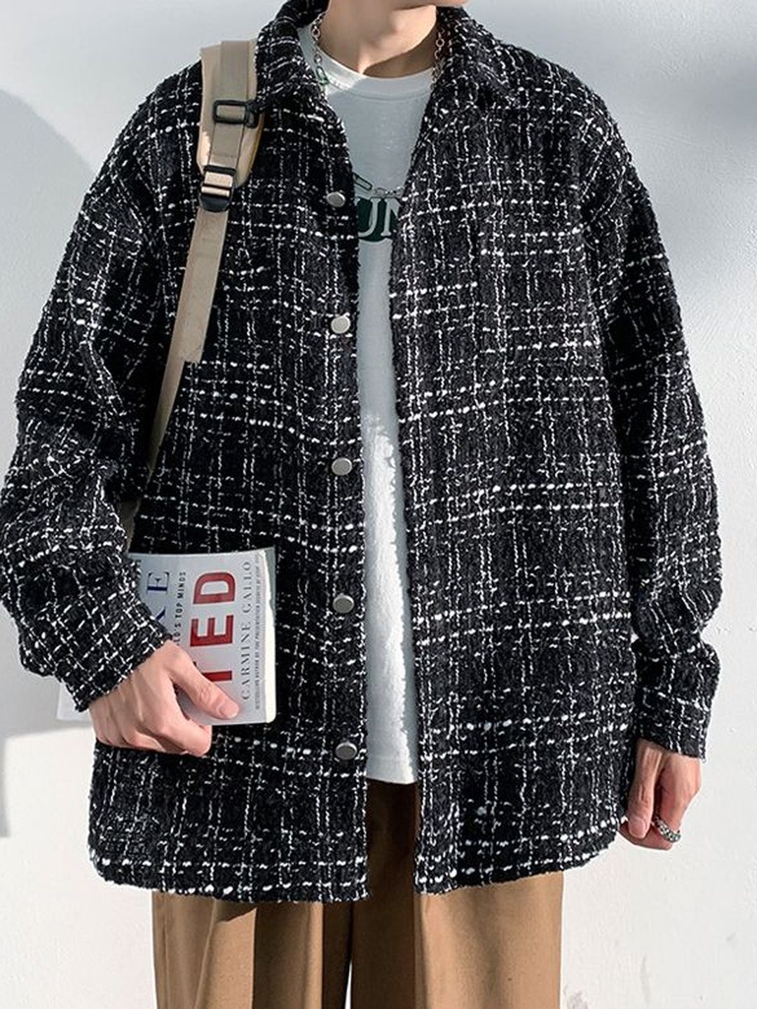 Suo Men Checked Outdoor Tailored Jacket