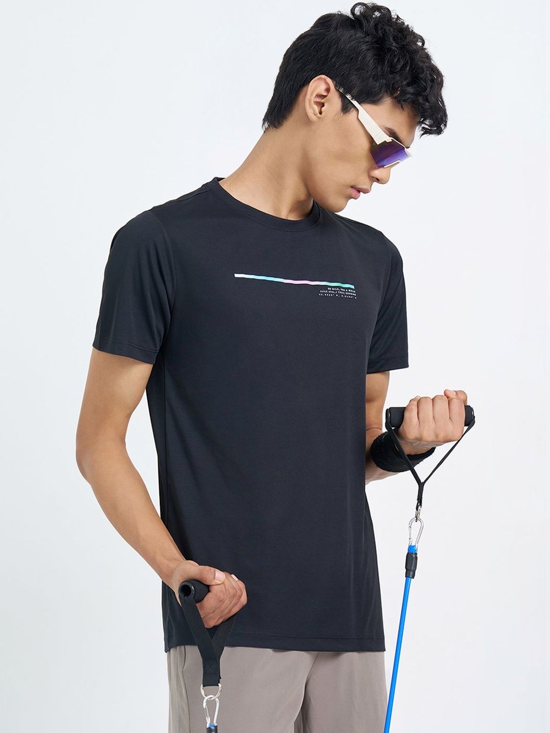 Ajile by Pantaloons Men Typography Printed Slim Fit T-shirt