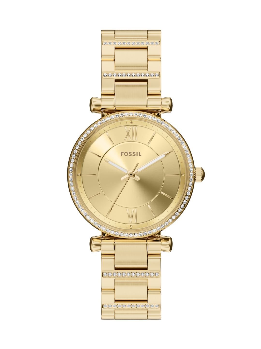 Dial & Stainless Steel Bracelet Style Straps Analogue Date Aperture Watch ES5465