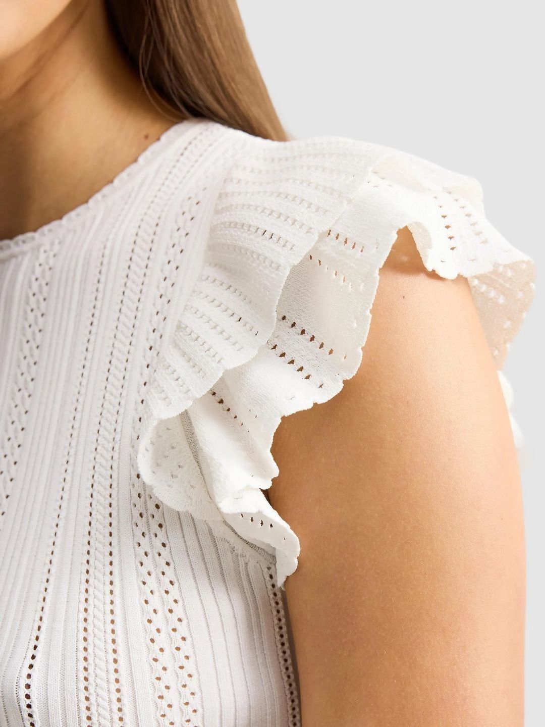 Flutter Sleeve Ruffles Top