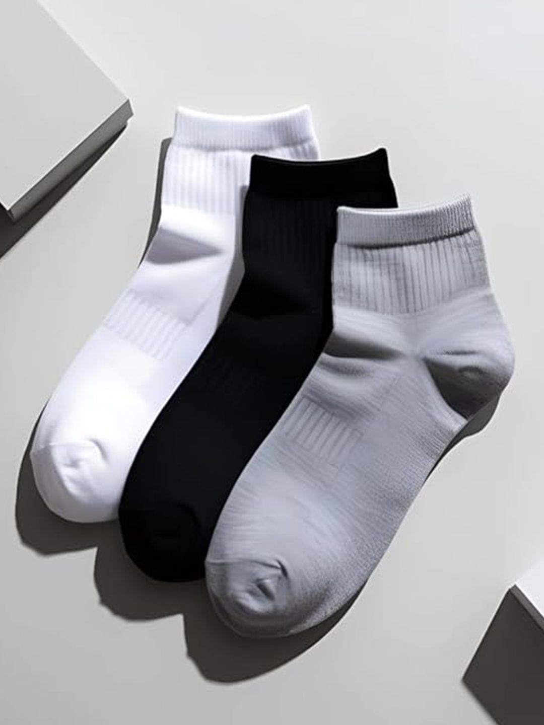 INDIAN THREADS Pack Of 3 Cotton Ankle Length Socks