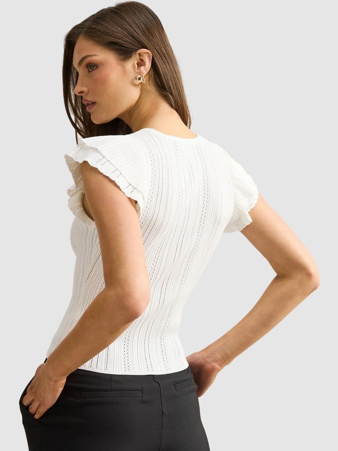 Flutter Sleeve Ruffles Top