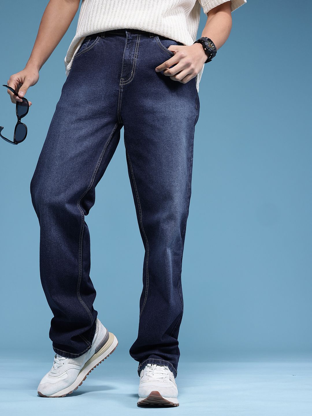 HERE&NOW Men Relaxed Fit Light Fade Stretchable Jeans