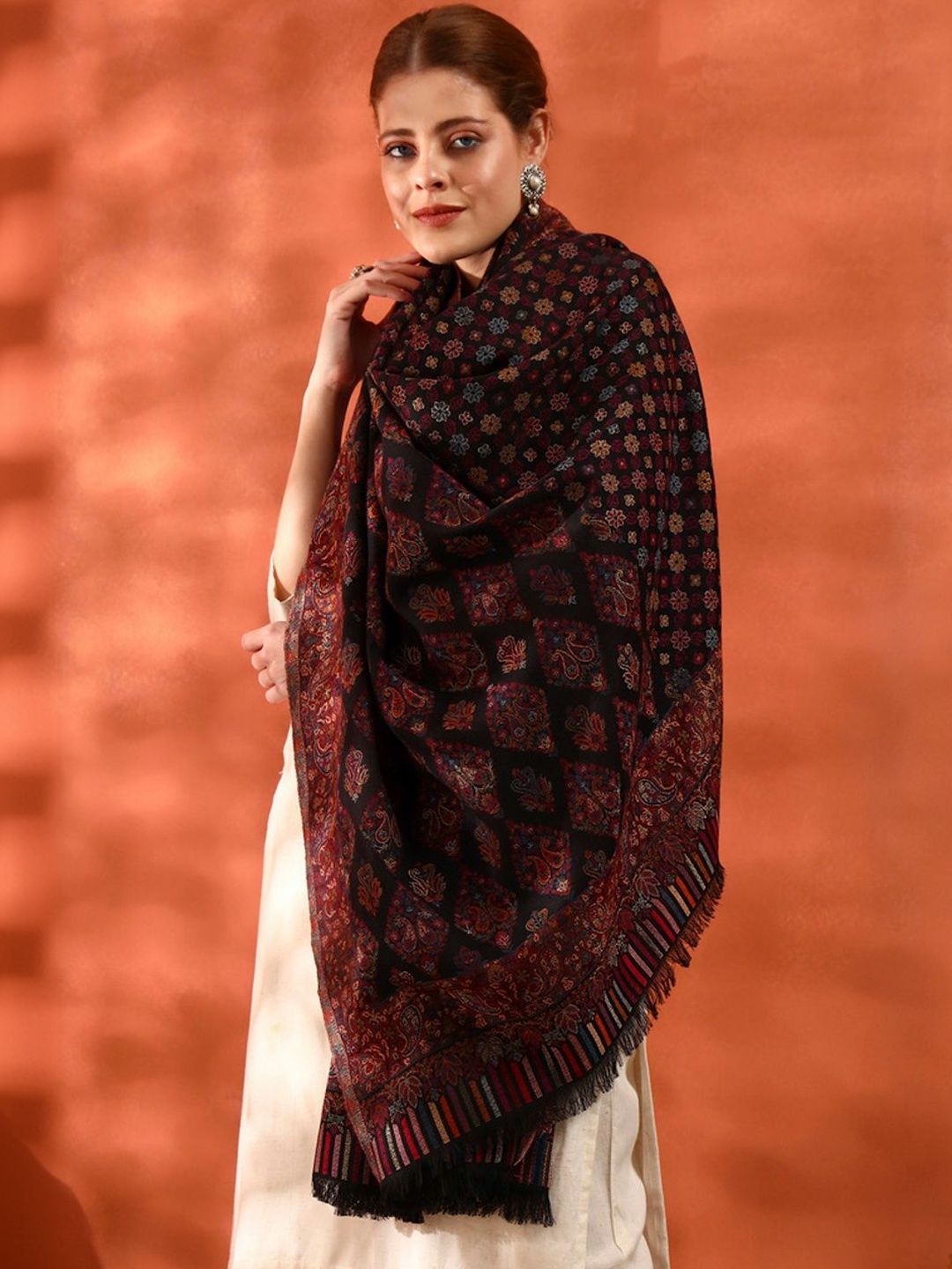KANIDAR Women Woven Design Shawl