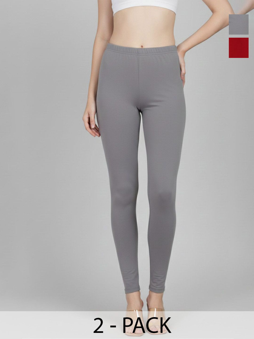 完売品 JEANASIS【eL+1】Just Leggings グレー Buy ZAYANQA Pack of 2 Ankle Length Leggings - Leggings for Women