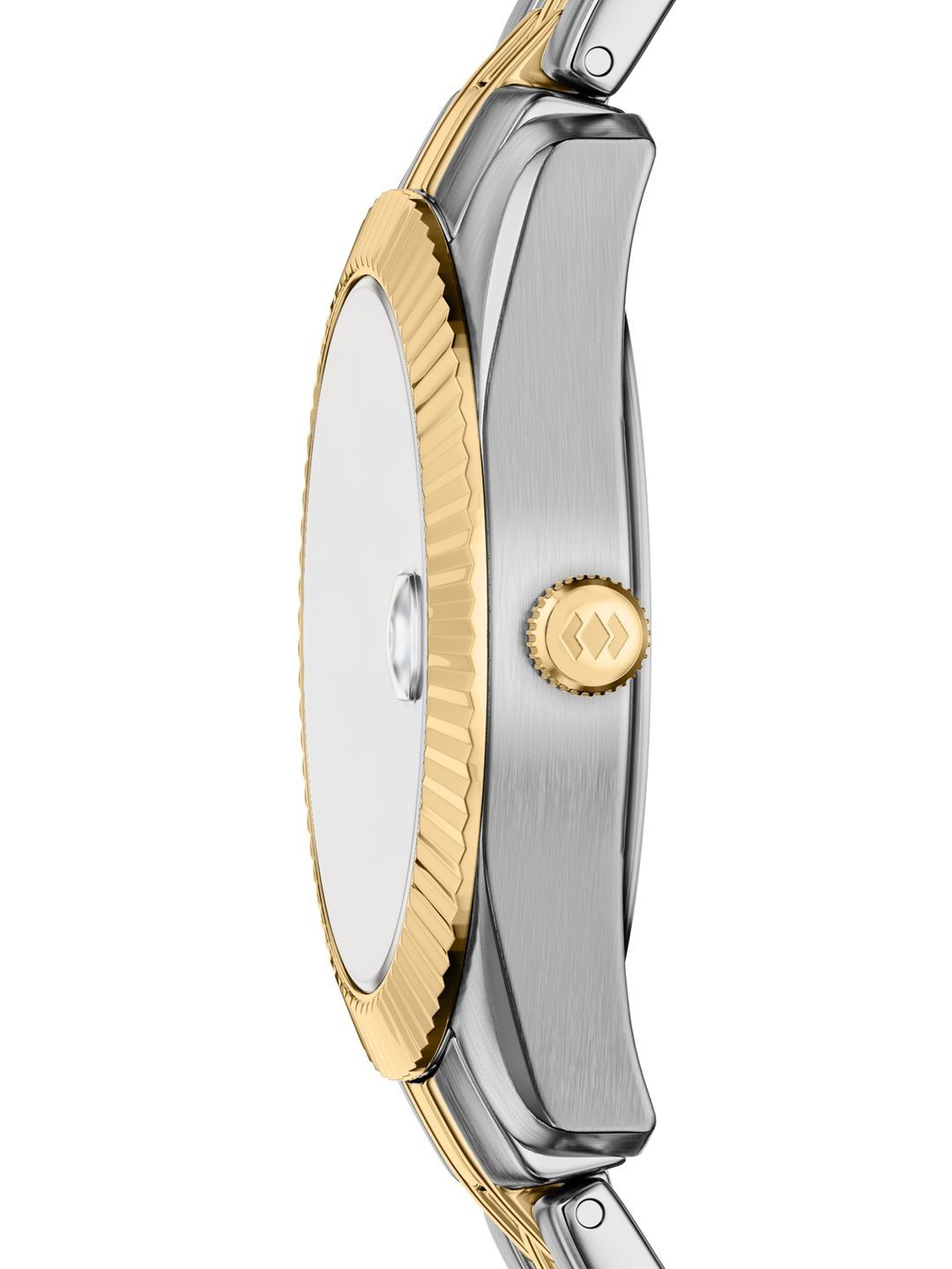 Dial & Stainless Steel Bracelet Style Straps Analogue Date Aperture Watch ES5461