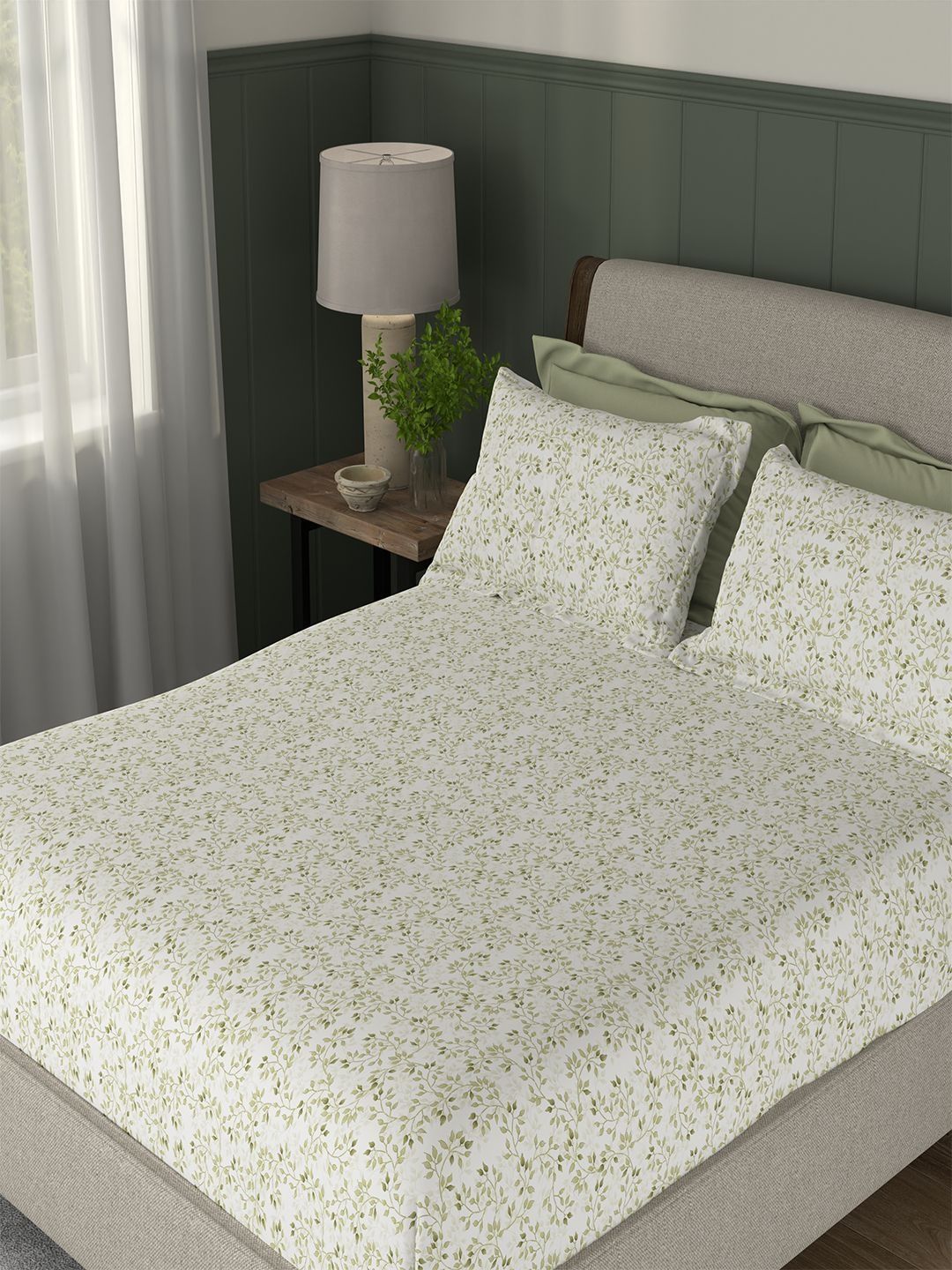 Portico New York Signature Portico New York Signature White 104 TC King Bedsheet with 2 Pillow Covers