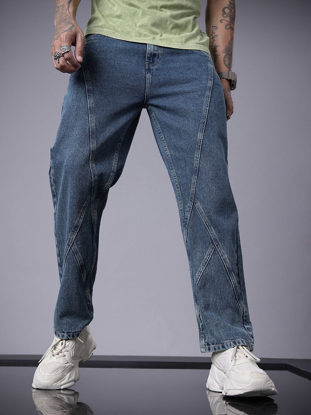 SOKO STREET Men Pure Cotton Relaxed Fit Light Fade Jeans