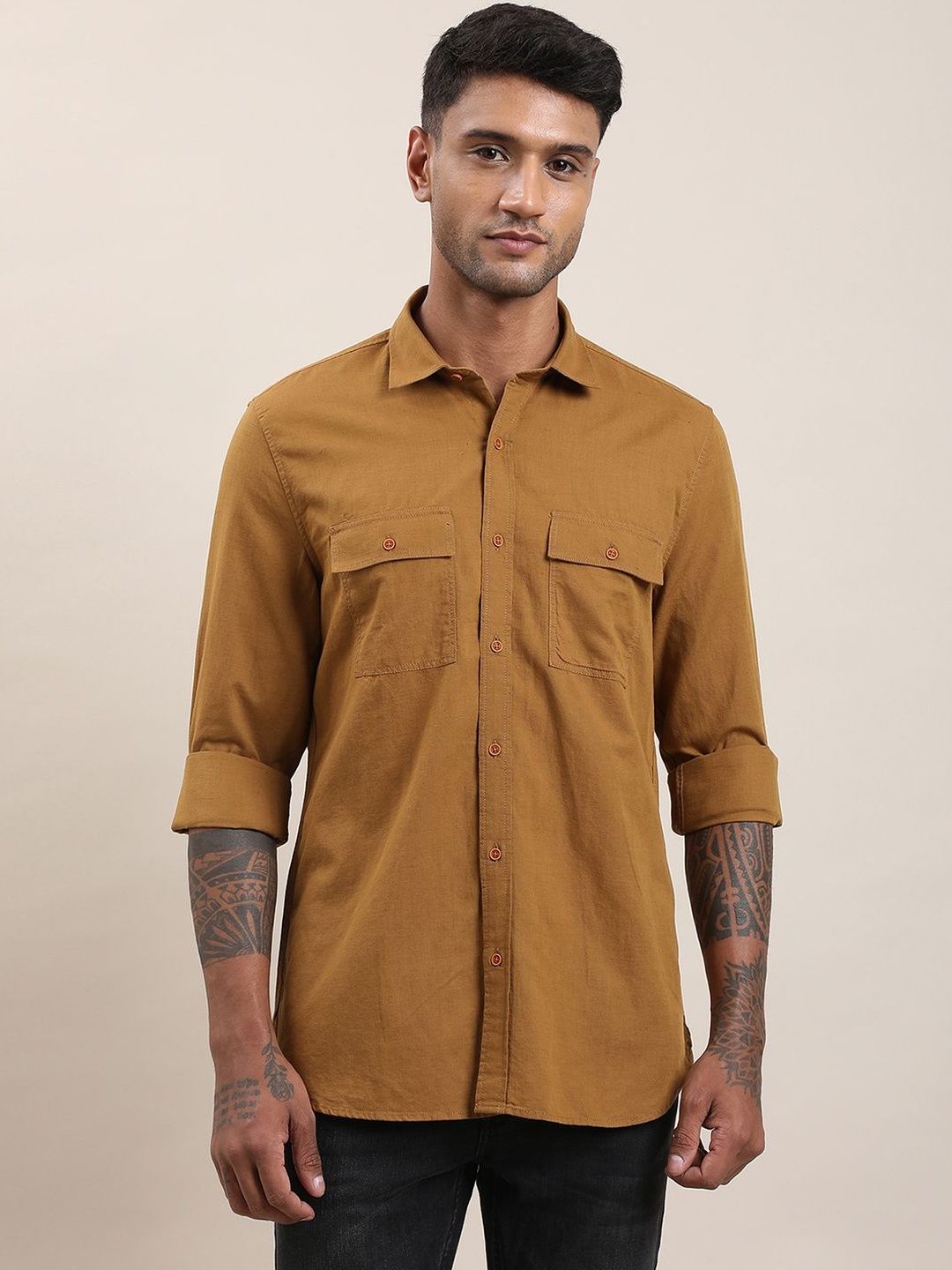 Turtle Men Relaxed Slim Fit Casual Shirt