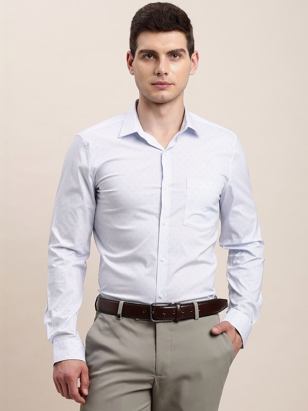 Turtle Men Standard Slim Fit Printed Formal Shirt