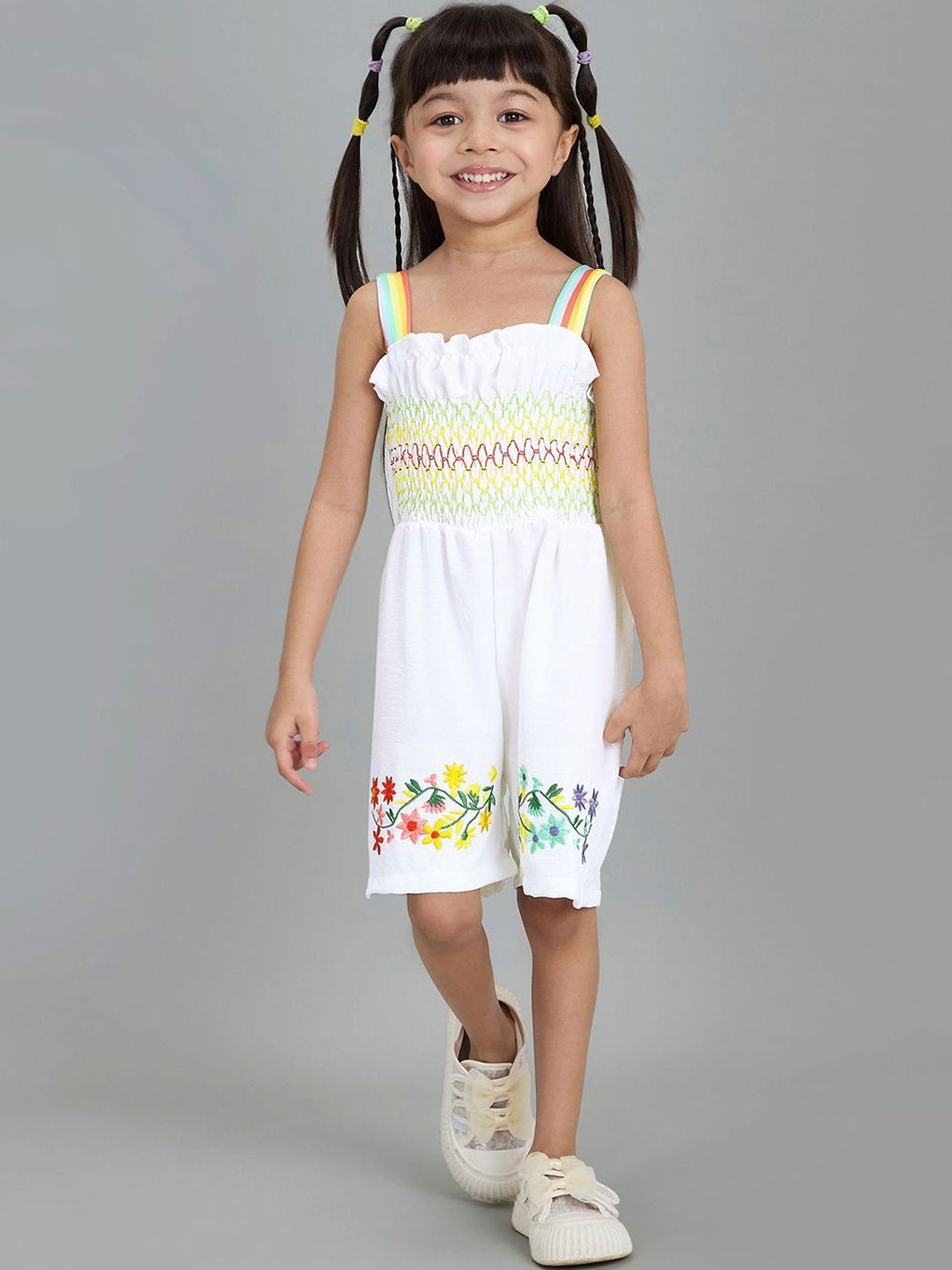 Hopscotch Girls Embroidered Basic Jumpsuit