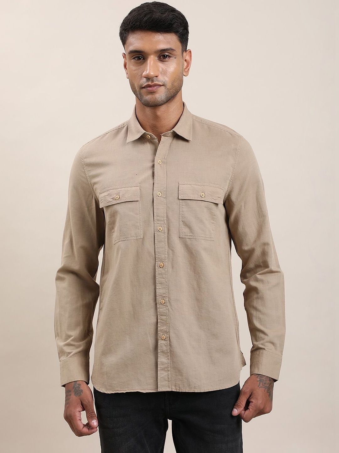 Turtle Men Relaxed Slim Fit Casual Shirt