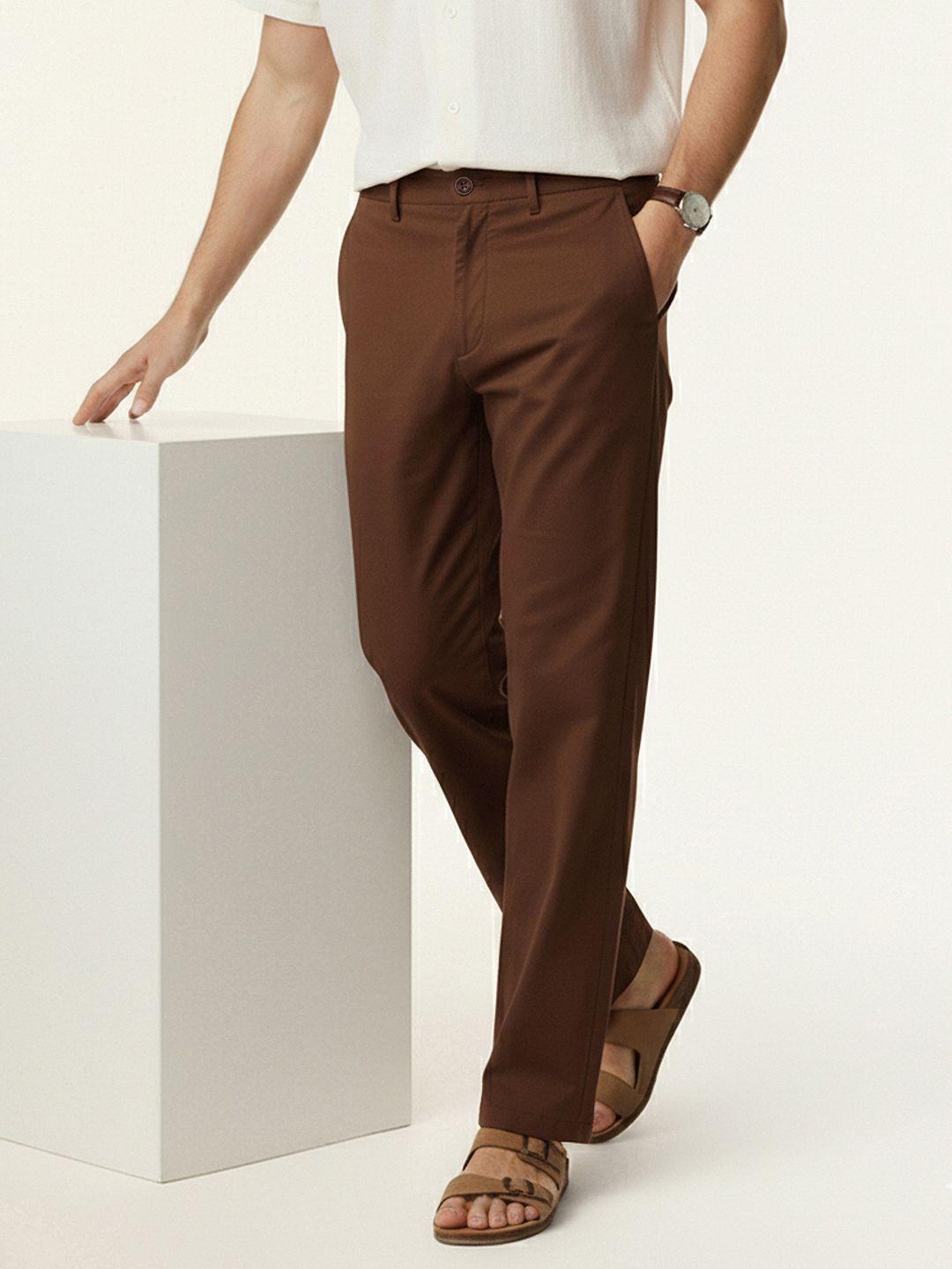 Nautica Men Linen Cotton Slim Fit Chinos Trousers