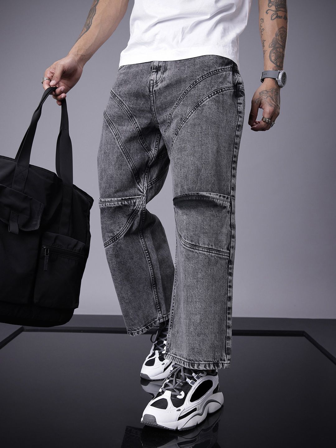 SOKO STREET Men Relaxed Fit Panelled Non-Stretchable Pure Cotton Jeans