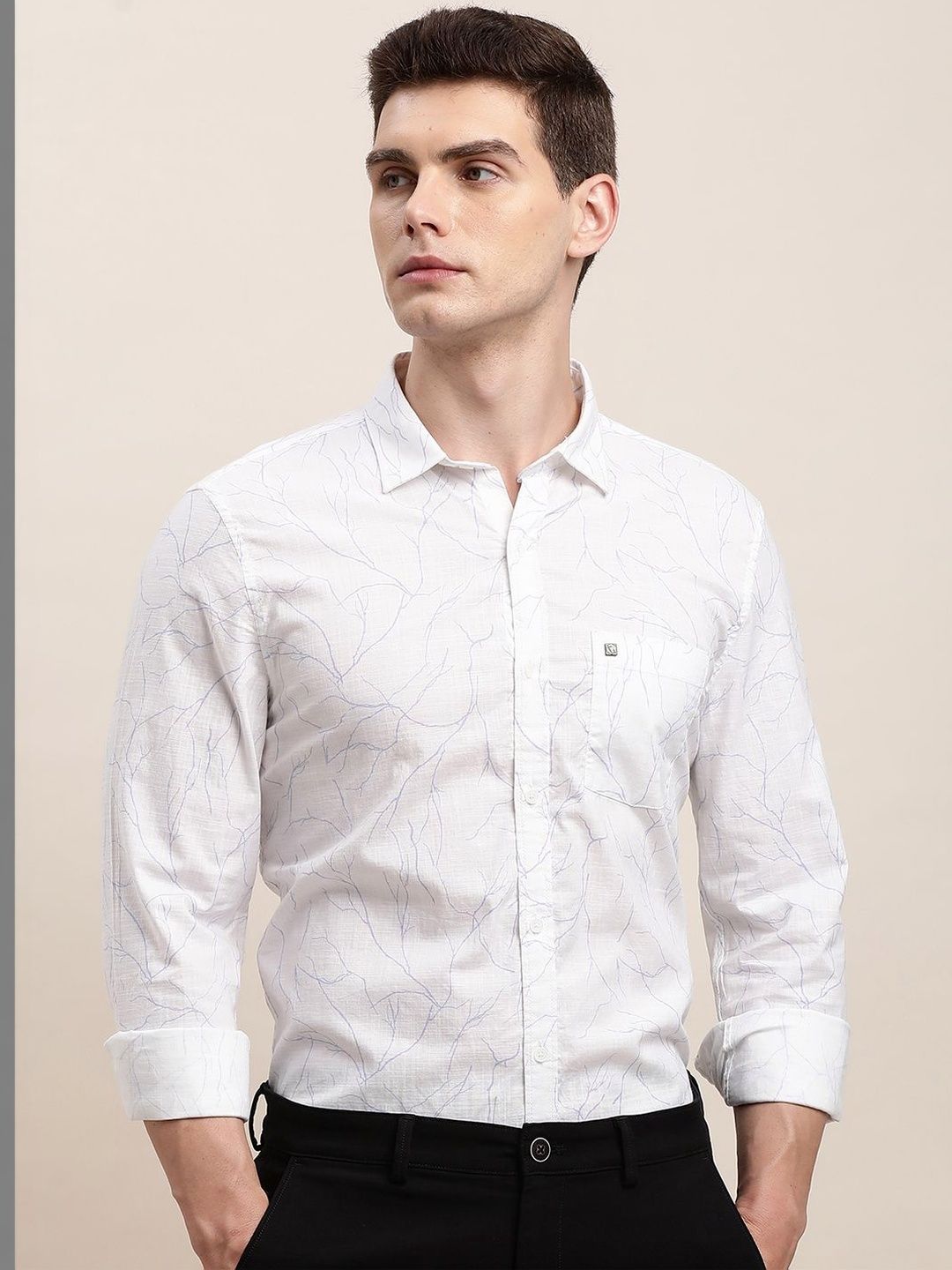 Turtle Men Relaxed Slim Fit Printed Casual Shirt