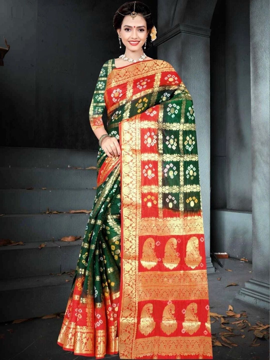 PANKHUDI FASHION Bandhani Zari Art Silk Heavy Work Bandhani Saree