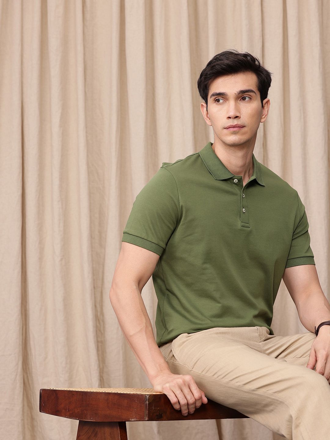 Mr Bowerbird Tailored Fit Polo Collar Pure Cotton T-shirt