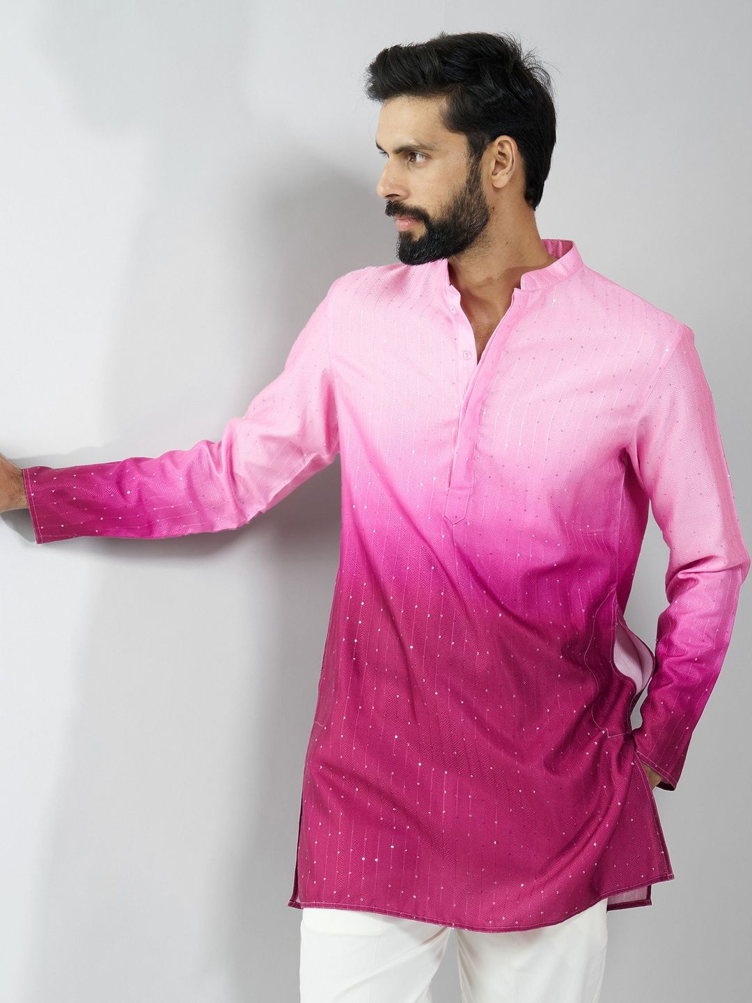 VASTRAMAY Men Geometric Embellished Sequinned Kurta