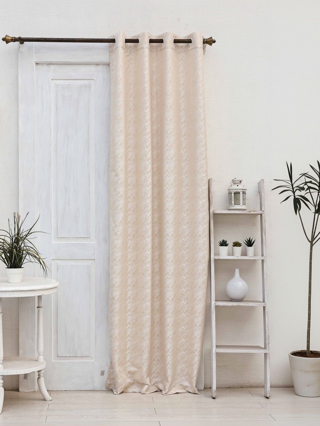 Ariana Beige & Beige Long Door Curtain
