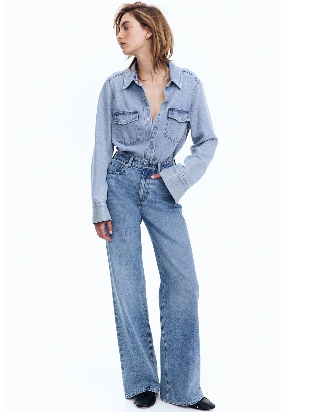 H&M Wide High Jeans