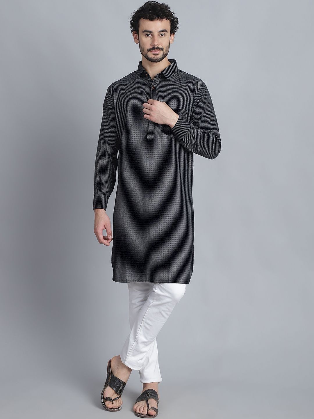 Aarsha Men Striped Pathani Kurta
