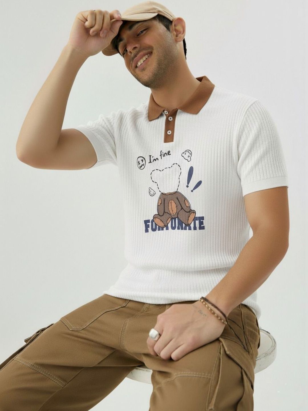 Mobox Men Printed Polo Collar T-shirt