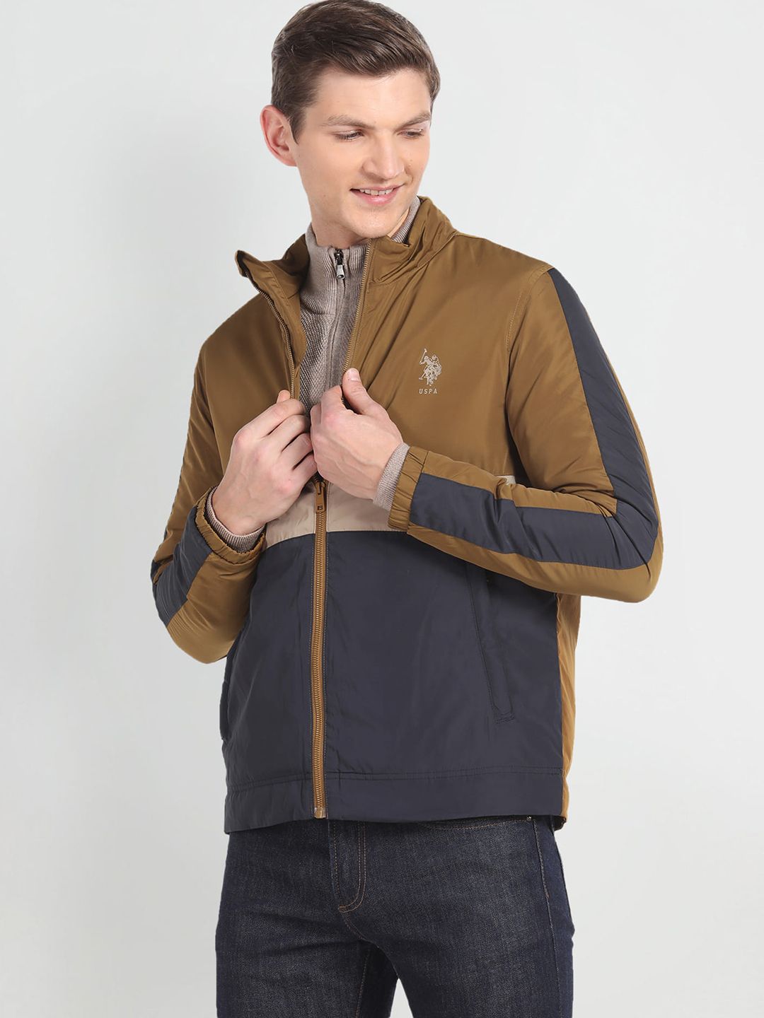 U.S. Polo Assn. Denim Co. Lightweight Colourblocked Tailored Jacket