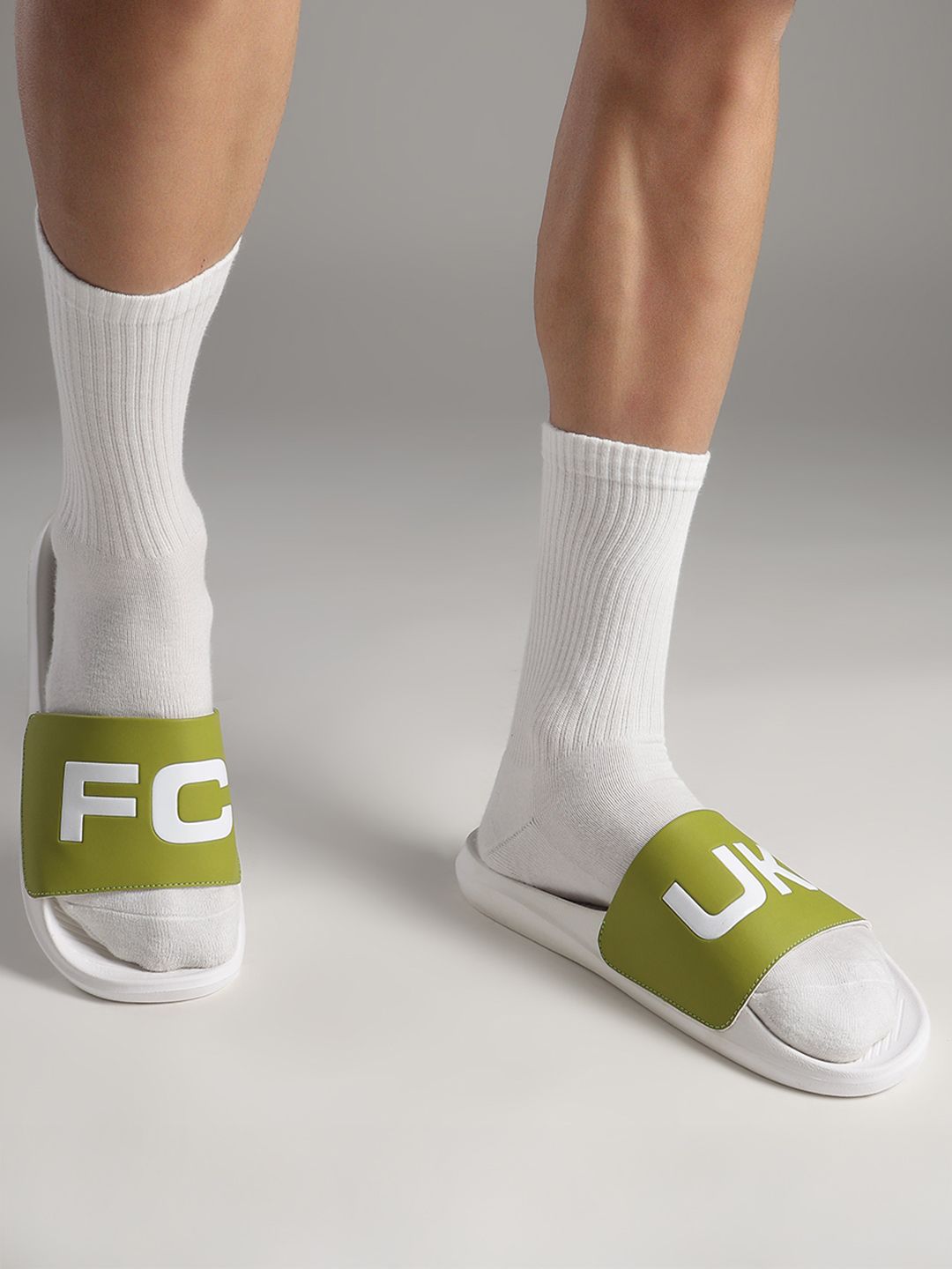 FCUK Men Brand Name Print Sliders