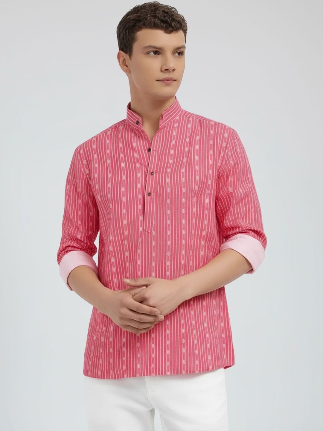 HERE&NOW Men Thread Work Kurta