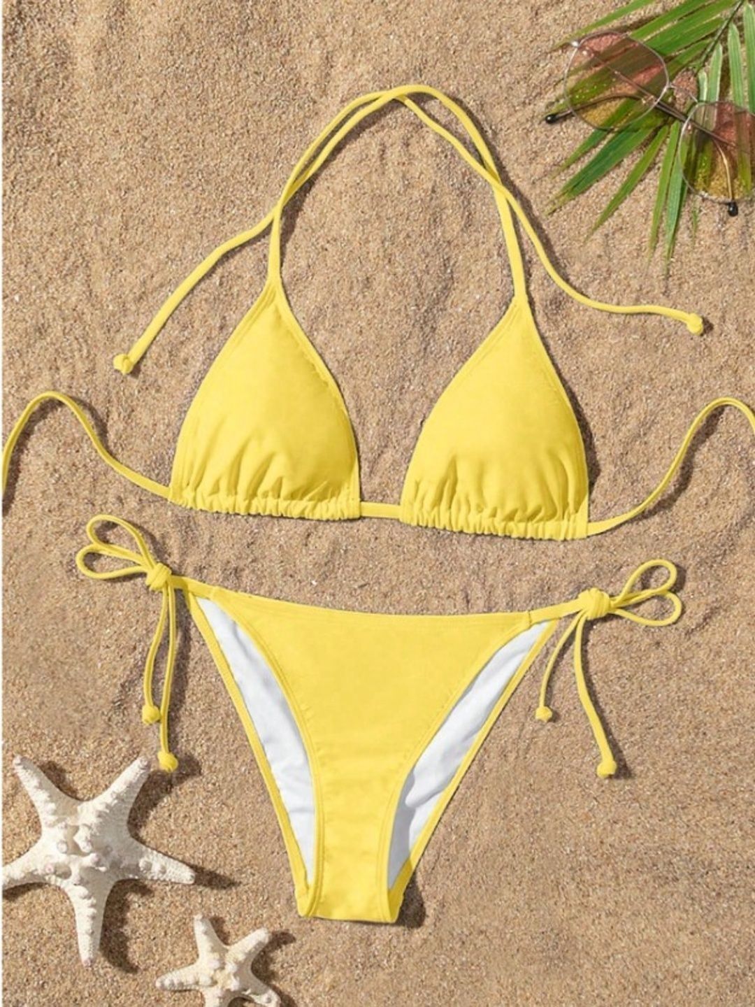 SARTHAKHUB Solid Sleeveless Swim Bikini Set