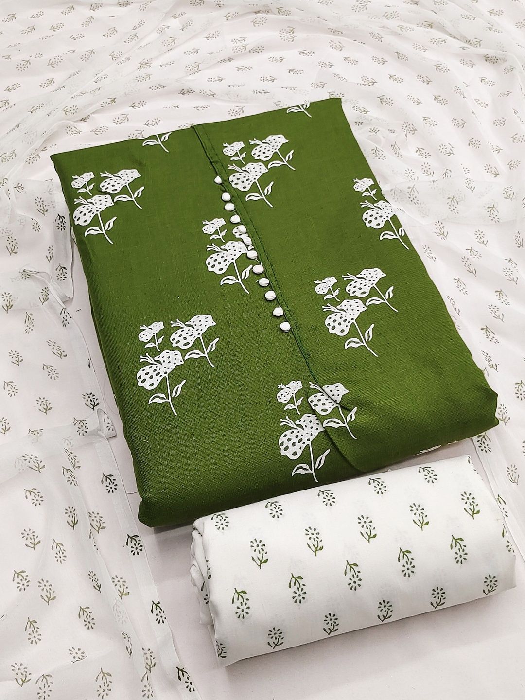 HERE&NOW Printed Pure Cotton Unstitched Dress Material