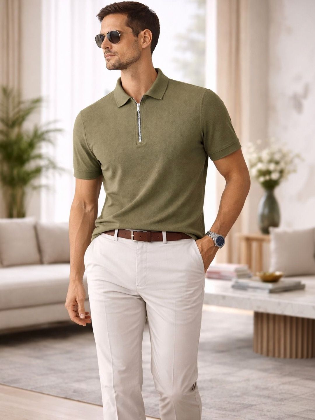 Raves Men Polo Collar T-shirt