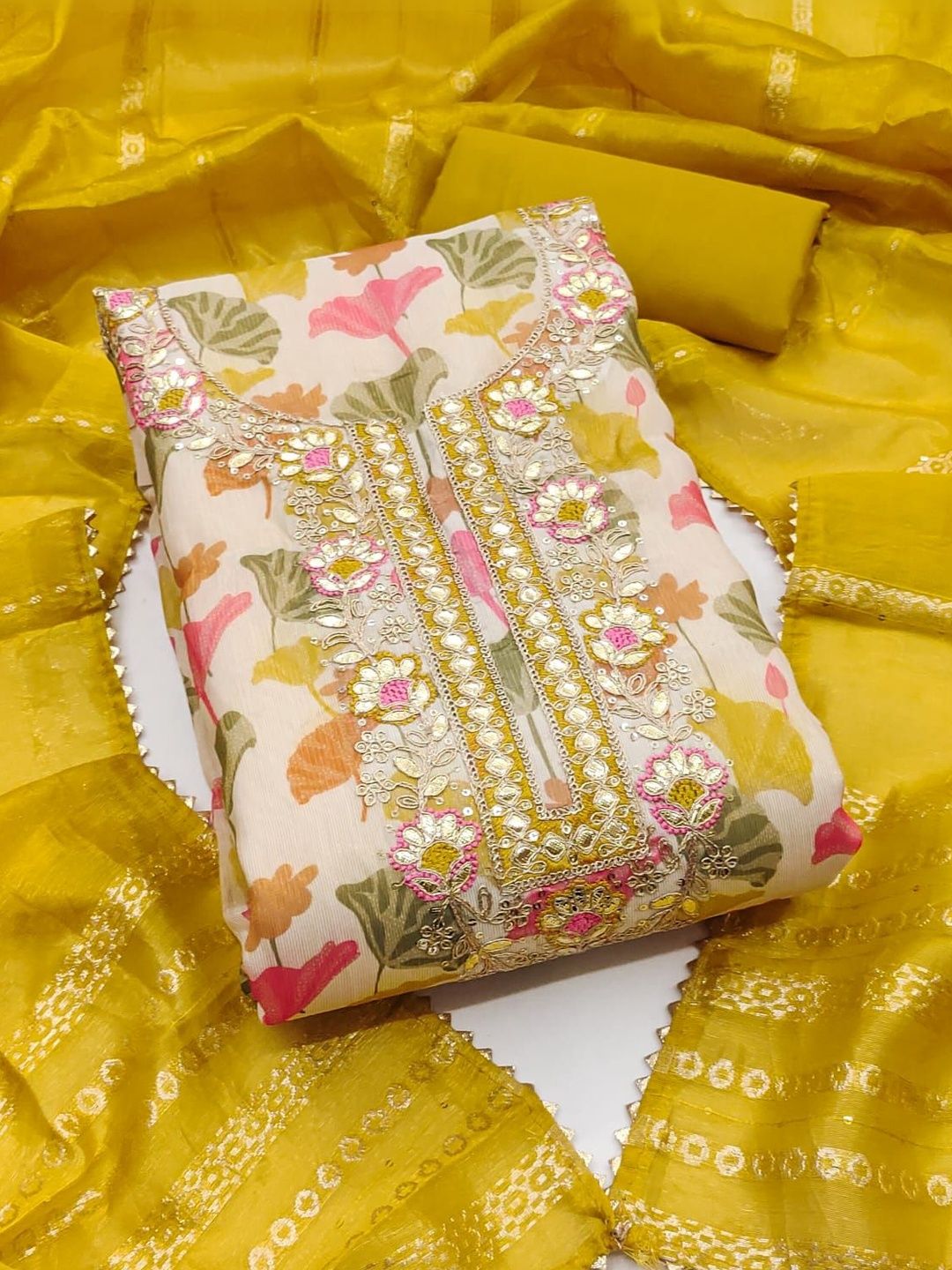 HERE&NOW Printed Unstitched Dress Material