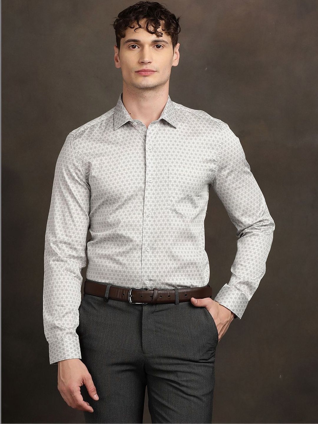 Turtle Men Standard Printed Formal Shirt