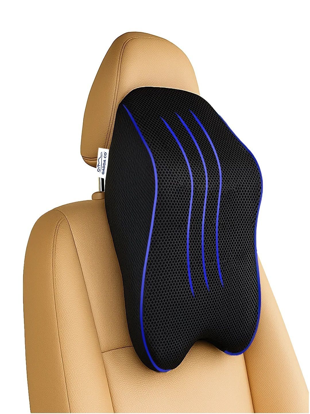 GADDA CO Black Memory Foam Filled Cotton Travel Pillow