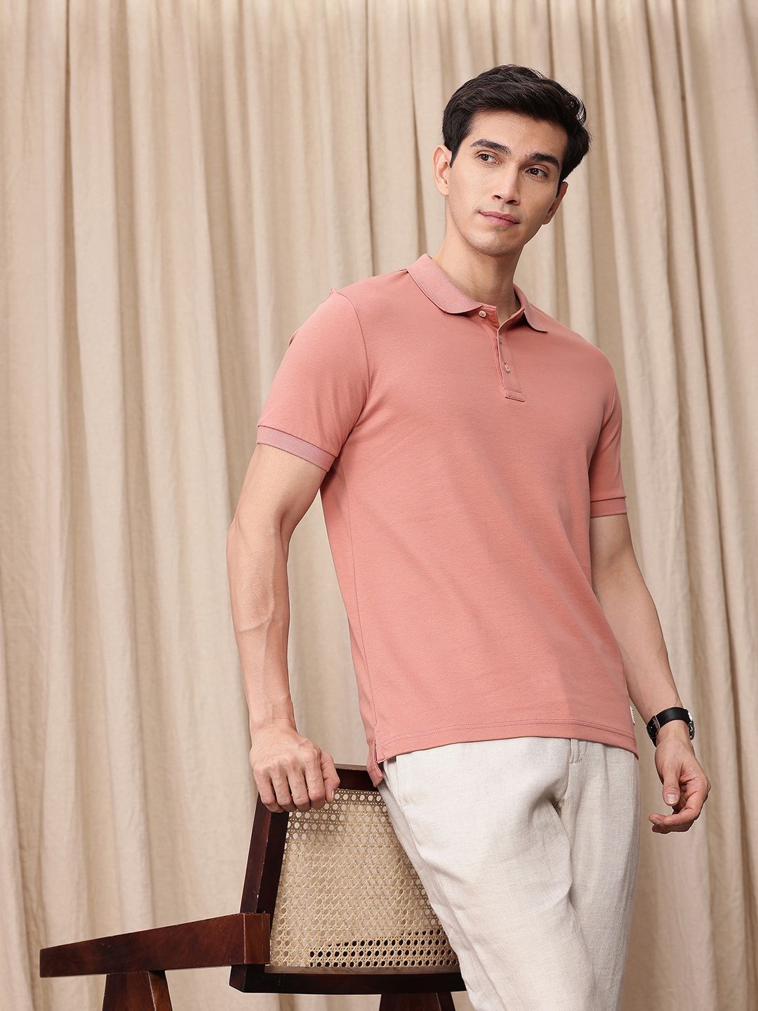Mr Bowerbird Tailored Fit Polo Collar Pure Cotton T-shirt