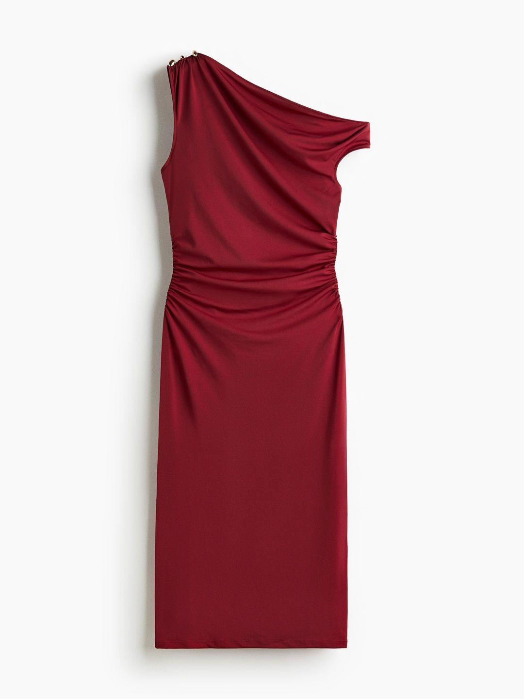 h&m ladies draped one-shoulder dress product info and reviews Ladies - Plum Draped one-shoulder dress - Size: M