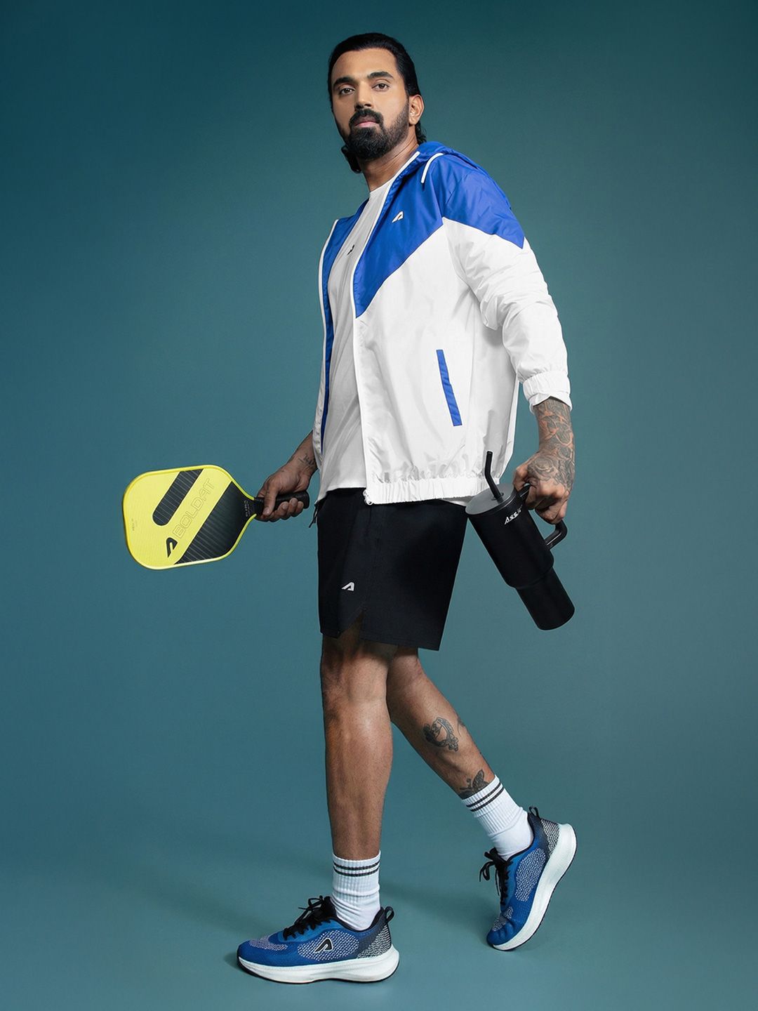 BOLDFIT Men Hooded Colourblocked Windcheater Jacket